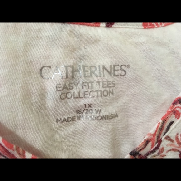 Catherines Pink Patterned Easy Fit Tee - Picture 2 of 7